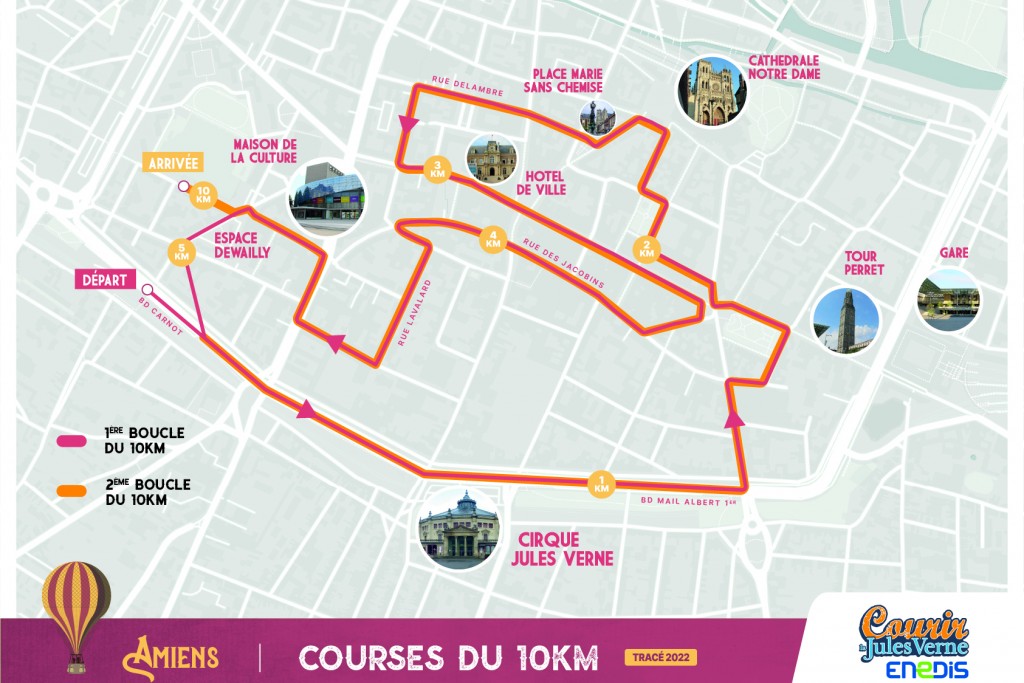 plan 10 km Courir La Jules Verne Enedis